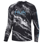 Huk Pursuit Mossy Oak Long-Sleeve T-Shirt - Mossy Oak Stormwater Midnight - L