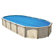 In The Swim Blue Oval Solar Pool Cover, 15 x 30 ft, 8 Mil Polyethylene, UV Resistant, Cut-To-Fit Design