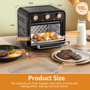 TINANA 5-in-1 Air Fryer Toaster Oven Countertop, 1300W, 17 Qt, Stainless Steel, 4-Slice Capacity