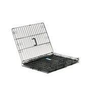 Carlson Pet Products Small Double Door Metal Dog Crate with Divider Panel, Foldable, Portable, Removable Washable Pan, 24 in L x 18 in W x 20.5 in H, 6021