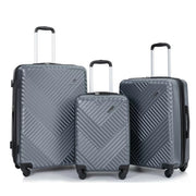 Travelhouse TH-088 3 Piece Hardside Luggage Set Hardshell Expandable Lightweight Suitcase, Gray