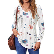 Fantaslook Long Sleeve Shirts for Women, 1 White Pink Floral