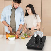 VBGK Double Induction Cooktop, 2000W, 2 Burner Electric Countertop Hot Plate, Touch Control, Timer, Child Lock, Black