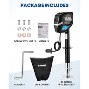 Kohree Electric Trailer Jack, 7500 lbs Capacity, Dual Wire Heavy Duty RV Tongue Jack, Manual Handle, Weatherproof Cover, 22 in Lift, KR1217-WR