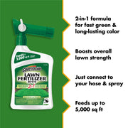 Spectracide Lawn Fertilizer 30-0-0 Liquid, 2-in-1 Nitrogen Formula, Ready-to-Spray, 32 oz, Covers 5,000 sq ft, HG-97456