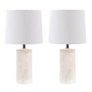 Safavieh Jonie Solid Ceramic Table Lamp Set of 2, Ivory, 19 in, LED Bulbs Included, TBL4335B-SET2