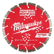 Milwaukee 49-93-9010 DIAMOND MAX 10 Inch Segmented Turbo Rim Diamond Blade for Reinforced Concrete, Stone, and Brick