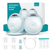 Paruu P20 Electric Breast Pump Hands Free, 4 Modes & 12 Levels Suction with 19/21/24mm Double-Sealed Flange/Insert, 2-Pack