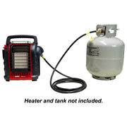 Mr. Heater F273702 75,000 BTU 12-Foot Propane Hose Assembly hand tighten swivel