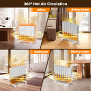 BREEZEHEAT AH002 1500W Electric Wall/Freestanding Aluminium Radiator Heater (Knob Control) - White