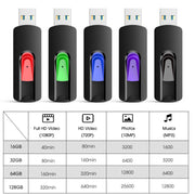 Kootion USB Flash Drive, 64GB Retractable Slide, USB 2.0, Multicolor, 5 Pack, U20064GBmulticolor5