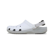 Crocs Classic Turbo Clogs, Adjustable Backstrap, Rubber Outsole, Sporty Color Blocked Design, White, 211287-100