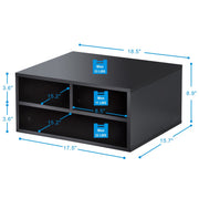 FITUEYES Printer Stand, Large 2-Tier Desktop Organizer with Adjustable Drawers and Shelves, Black, 18.5 x 15.7 x 8.9 in, DO204701WB-VP1