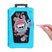 Mattel Monster High Skulltimate Secrets Gore-geous Oasis Doll Playset with Lagoona Blue, Travel Clothes, Accessories, Suitcase, 19+ Surprises, JDR51