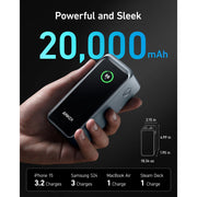 Anker Prime Power Bank, 20,000mAh, 200W Total Output, 2 USB-C Ports, 1 USB-A Port, Black, Model A1336011