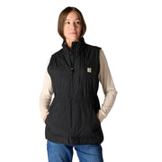Carhartt Women's Rain Defender Relaxed Fit Lightweight Insulated Mock Neck Vest, Black, Medium, 107100