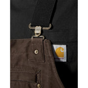 Carhartt Men's Washed Duck Insulated Bib Overall, Dark Brown, Small, 104031-DKB