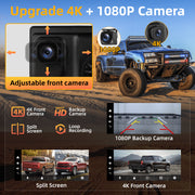 MHCBSR Wireless CarPlay Screen, 8-Inch Portable Car Stereo with 4K Front Dash Cam, 1080P Rear Backup Camera, Satellite Radio, Apple CarPlay & Android Auto, GPS Navigation, Voice Control