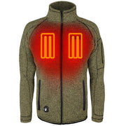 ActionHeat Men's 5V Battery Heated Sweater Jacket, Tri-Zone Heating, 6000mAh Rechargeable Battery, Olive Green, XXL