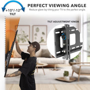 Mount-It Heavy-Duty Tilting TV Wall Mount, Fits 43 to 90 Inch TVs, Supports 220 lb, Black, MI-2303L