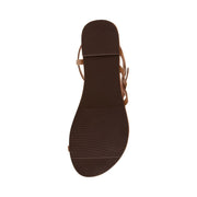 Madden Girl Treasuree Strappy Flat Sandals with Toe Ring Hardware, Cognac, Women's