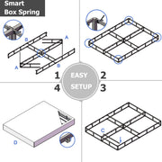 Bedsnus 5 Inch Queen Heavy Duty Metal Box Spring Mattress Foundation with Fabric Cover, Foldable, Easy Assembly, BSBS2504-5
