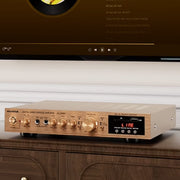 VIPQV 2000W Bluetooth Home Audio Amplifier, 5-Channel Stereo Receiver with Dual Microphone Inputs, USB SD AUX RCA, FM Radio, Headphone Jack