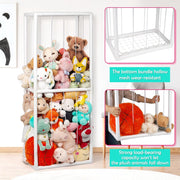 Loghot Stuffed Animal Storage Holder Toy Organizer with Zoo-Inspired PVC Design White 54.92in