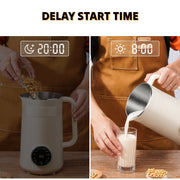 KIDISLE JGNJHB1018W Nut Milk Maker Blender, 8-in-1 Multifunction, 32oz Capacity, Stainless Steel Blades and Jar, Delay Start, Keep Warm, Boil Water