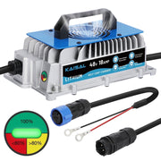 DUOYI 48V 18A Lithium Automotive Battery Charger, IP67 Waterproof, Fast Charging, Compatible with Golf Cart, Forklift, Boat, RV, Off-Grid, MMT636-9#251023