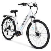 Hyper Bicycles HYP-E700-1301 E-Ride 700C 36V Electric Commuter E-Bike for Adults, Pedal-Assist, 250W Mid-Drive Motor, Matte White