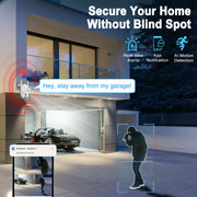 Losei A30 Indoor/Outdoor 4K Smart Security Camera, 2.4G&5G WiFi with Night Vision, Dual-Screen Display, White