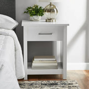 Mainstays 427507 Hillside Nightstand with Drawer, White Finish
