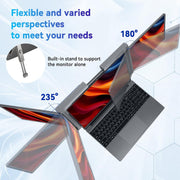 Cihysul 12in Full HD IPS Portable Monitor Laptop Screen Extender with Built-in Stand and 2-in-1 Cable, Silver