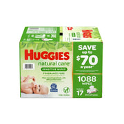 HUGGIES 52639 Natural Care Sensitive Baby Wipe Refill, Fragrance Free (1,088 ct.)
