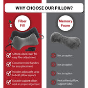 Core Products Sleep Log Bone Shaped Chiropractic Neck and Back Pillow, Adjustable Firmness, Black, 14 in x 7 in x 7 in, 60 in Strap, FIB-237