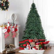 Costway 8' Pre-Lit Artificial Christmas Tree Premium Hinged w/ 750 LED Lights & Stand