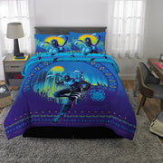 Franco Manufacturing Co. Blue Beetle Kids Full Bed-in-a-Bag Microfiber Bedding Set, Reversible Comforter, Fitted Sheet, Flat Sheet, Pillowcases, Blue, 7B0447