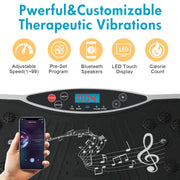 Baokaler Rican Vibration Plate Exercise Machine, Full-Body Workout, 300 lb Capacity, 200W Power, LCD Display, Resistance Bands, Silver-White