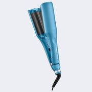 BaBylissPRO Nano Titanium Compact Ionic Deep Waver Hair Waving Iron, Blue, 3 Heat Settings, Ultra-Lightweight Design, BNTMDWUC