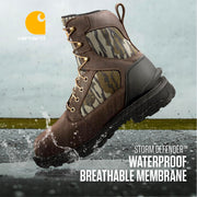 Carhartt Ironwood Waterproof Work Boots for Men, 8-Inch, Reinforced Oil-Tanned Leather, Breathable Membrane, EH and Slip-Resistant Outsoles, Dark Brown Mossy Oak, 14W FT8002-M