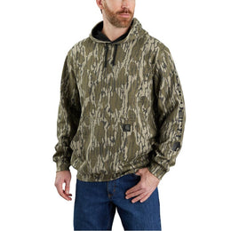Carhartt Loose-Fit Midweight Camo Sleeve Graphic Long-Sleeve Sweatshirt for Men - Mossy Oak Original Bottomland - M