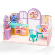 Battat Hey Bestie Hugs & Mugs Cafe 25-Piece Coffee Shop Playset for 5.5-Inch Small Dolls, Vibrant Colors