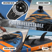 Genreen Inflatable Stand up Paddle Board with SUP Accessories, 11 Fishing Paddle Boards for Adults & Youth of All Skill Levels