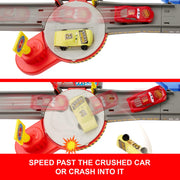Mattel Disney Pixar Cars Piston Cup Stunting Speedway Playset with Tongue-Out Lightning McQueen Toy Car, Multicolor, 30 in, JHL42
