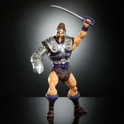 Mattel Masters of the Universe Masterverse New Eternia Fisto 7-Inch Action Figure with 30 Points of Articulation, Interchangeable Heads, Removable Chest Armor, Two-Headed Metallic Hammer JBP76