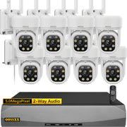 OOSSXX OS-PTZ0804 5MP Outdoor Wireless PTZ Security Camera System with 80ft Night Vision, 10-Channel NVR