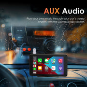 Rexing CPDUO-7 Wireless CarPlay/Android Auto Receiver with 4K Dash Cam, 1080p Rear Camera, GPS, Bluetooth, 32GB Card