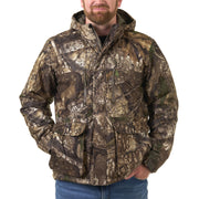 Realtree APX Men's Insulated Hunting Parka, Waterproof, Windproof, Breathable, Adjustable Hood, Sherpa-Lined Handwarmer Pockets, Chest Call Pocket, Mid-Length, Sizes S-3XL