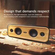 House Of Marley Get Together 2 Portable Bluetooth Speaker, Waterproof, Bamboo Design, Black, 20-Hour Battery Life